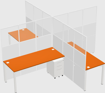 Quad office cubicles