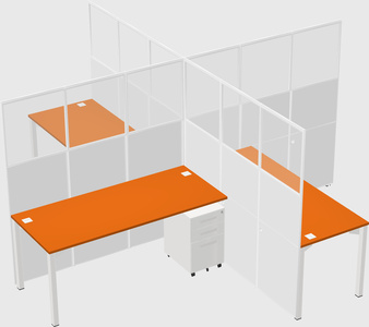 Quad office cubicles