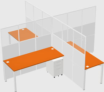 Quad office cubicles