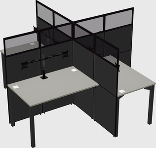 Quad office cubicles