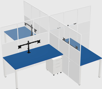 Quad office cubicles