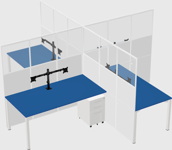Quad office cubicles
