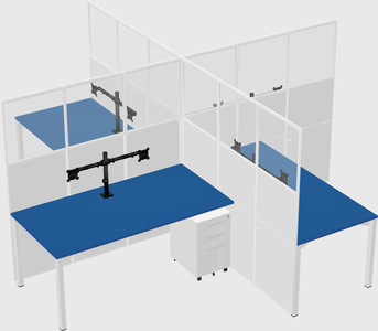 Quad office cubicles