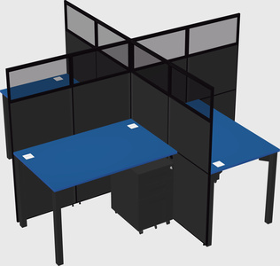 Quad office cubicles