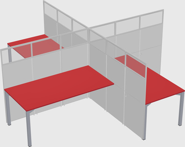 Quad office cubicles