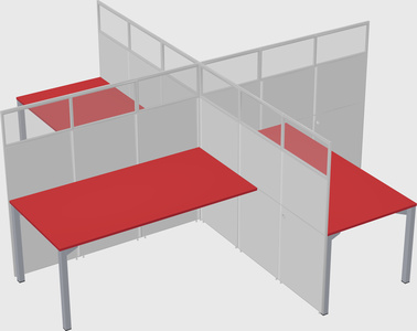 Quad office cubicles