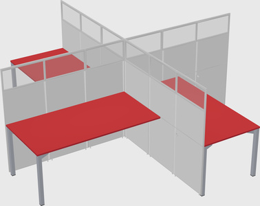 Quad office cubicles