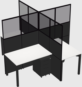 Bureaux à quatre cabines
