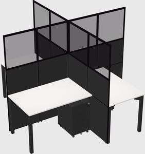 Bureaux à quatre cabines