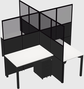 Bureaux à quatre cabines