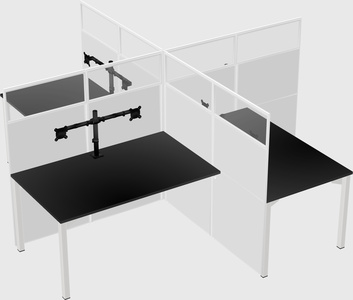 Quad office cubicles