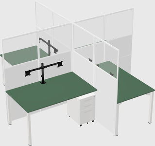 Quad office cubicles