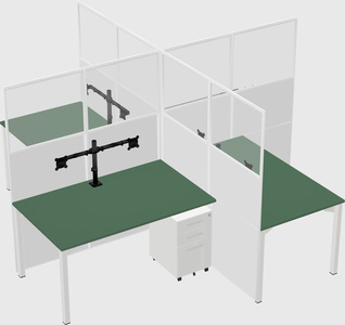 Quad office cubicles