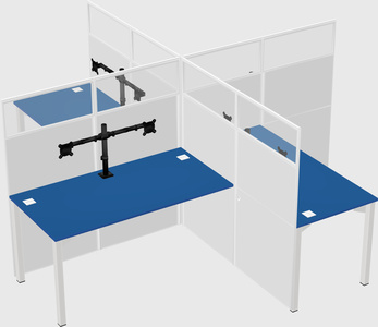 Quad office cubicles