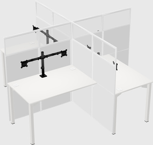 Quad office cubicles