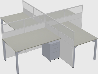 Quad office cubicles
