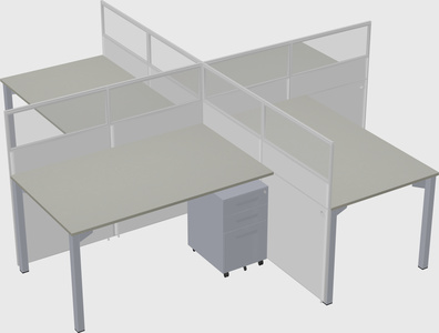 Quad office cubicles