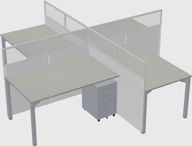 Quad office cubicles