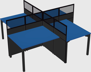 Quad office cubicles