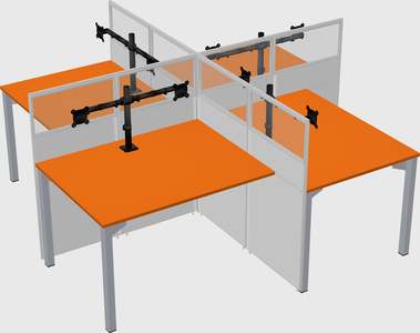 Quad office cubicles