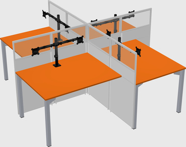 Quad office cubicles