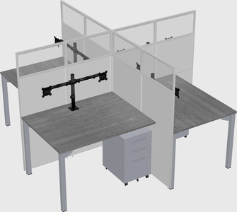 Quad office cubicles