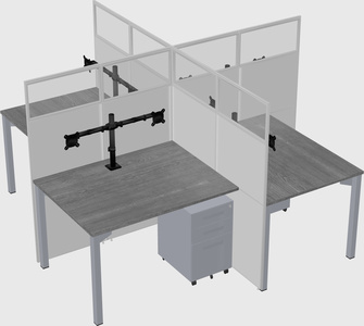 Quad office cubicles
