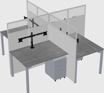 Quad office cubicles