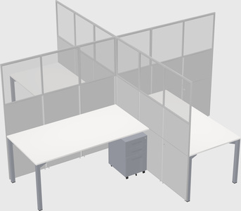 Bureaux à quatre cabines