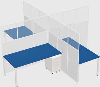 Quad office cubicles