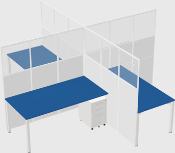 Quad office cubicles