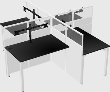Quad office cubicles