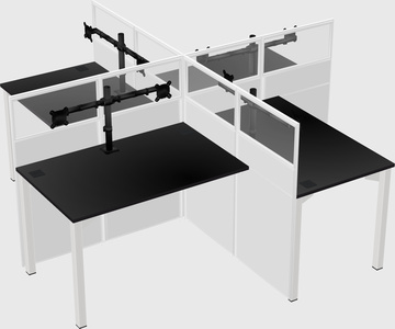 Quad office cubicles
