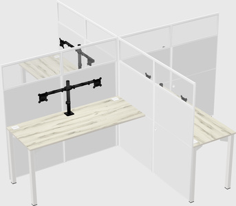 Quad office cubicles