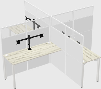 Quad office cubicles