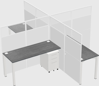 Bureaux à quatre cabines