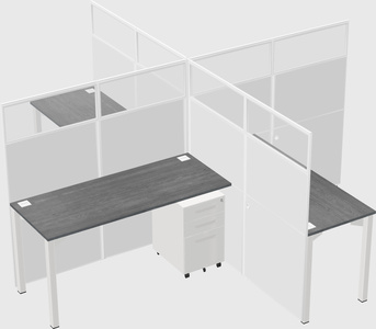Bureaux à quatre cabines