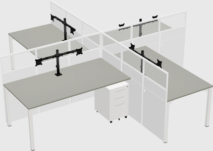 Quad office cubicles