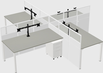 Quad office cubicles