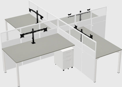 Quad office cubicles
