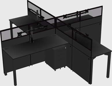 Quad office cubicles