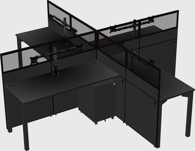 Quad office cubicles