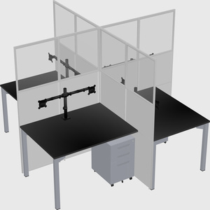 Quad office cubicles