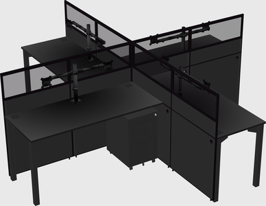 Quad office cubicles