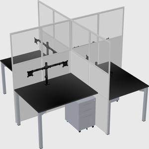 Quad office cubicles