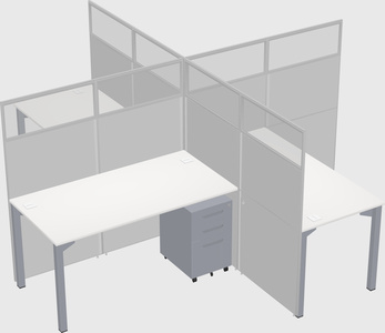 Bureaux à quatre cabines