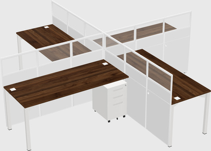 Quad office cubicles