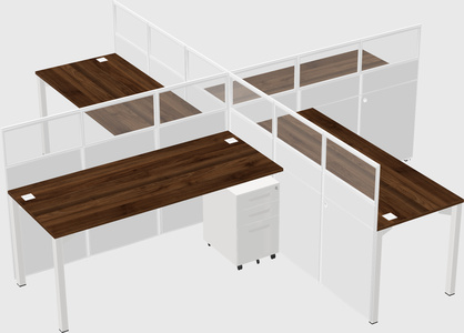 Quad office cubicles