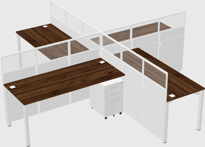Quad office cubicles