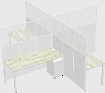 Quad office cubicles